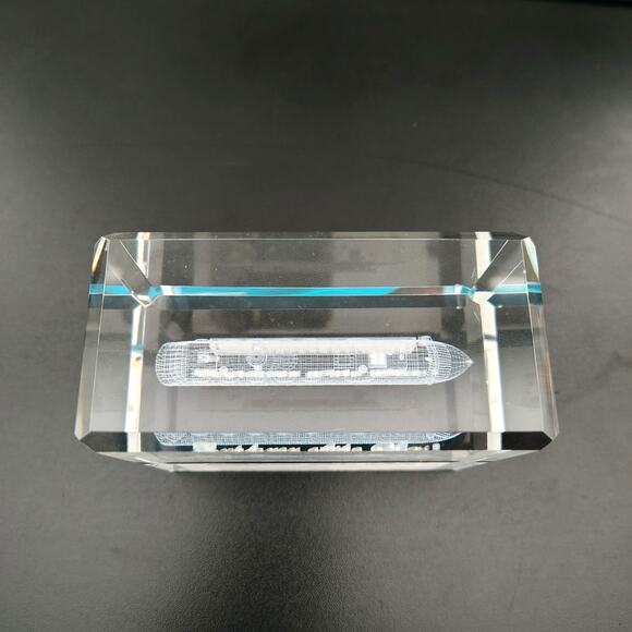 Royal Carribean Explorer of the Seas Cruise 3D Etched Crystal Glass Paperweight - Picture 2 of 3